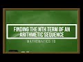 Finding the Nth Term of an Arithmetic Sequence