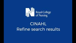 CINAHL database: refine search results
