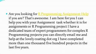 R Programming Assignment Help