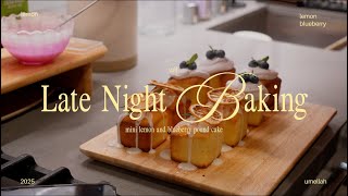 late night baking | mini lemon and lemon blueberry pound cake