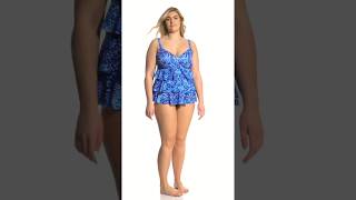 Penbrooke Plus Size Porcelain Triple Tier Tankini Top | SwimOutlet.com