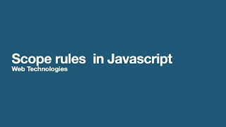 Scope rules in JavaScript