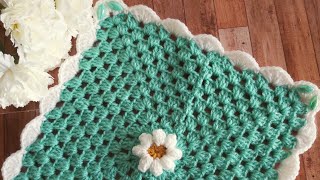 كروشيه حواف🤩 او إطار بسيط للبطانيات والمفارش للمبتدئين/crochet border for blanket 🧶