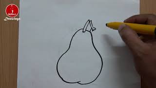 How to Draw Pear Easy Step by Step for Beginners | Easy Fruits Drawing