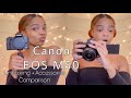 CANON EOS M50 UNBOXING + ACCESSORIES + IPHONE COMPARISON!!