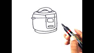 how to draw rice cooker drawing easy coloring painting rice cooker very easy drawing cute drawings