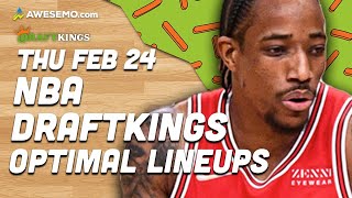 DraftKings NBA Lineups Thursday 2/24/22 | NBA DFS DraftKings ConTENders Awesemo.com