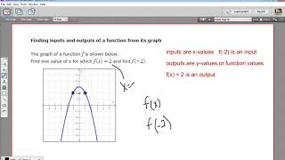 Finding inputs and outputs of a function from its graph