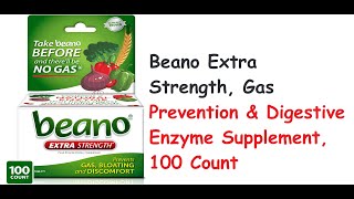 Beano Extra Strength, Gas Prevention \u0026 Digestive Enzyme Supplement, 100 Count