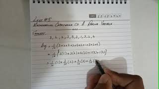 Random Variables Lecture 5 | Mathematical Expectation