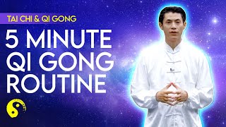 Tai Chi Chuan 5 Minute Beginners Lesson - Qi Gong Meditation Routine Made Easy