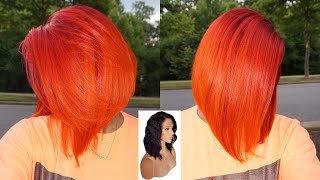 🔥FROM BLACK TO NEON RED ORANGE OMBRE! EASY ORANGE SUNSET HAIR COLOR│HOW TO ft YWIGS