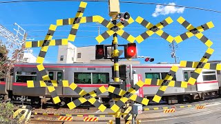 【 踏切アニメ 】まるで蛇のように動くふみきりカンカンの踏切警標 train railway railroad crossing fumikiri