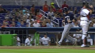 MIL@MIA: Gomez drills his third double of the night