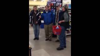 Quartet breaks into song while shopping in a supermarket