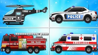 Fire Truck Police Car Emergency Vehicles and Ambulance Garage Car for Kids