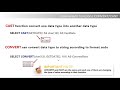 SQL | CONVERT & CAST