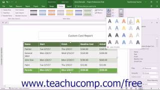 Project 2016 Tutorial Designing Report Tables Microsoft Training