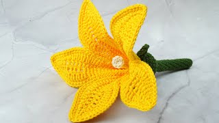 FLOR DE CALABAZA TEJIDA A CROCHET