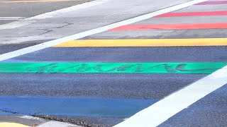 Bikers vandalize gay pride sidewalk with burnouts