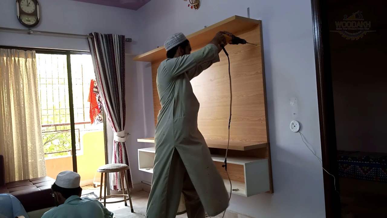 How To Install The Tv Unit On The Wall New Modern Design Wood Work