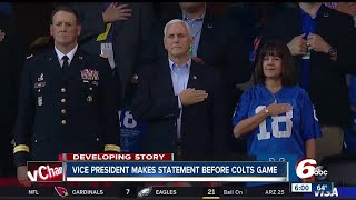 Vice President Pence leaves Colts game after 49ers kneel during National Anthem