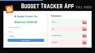 [FULL VIDEO] Build A Budget Tracker App Using HTML, CSS & JavaScript