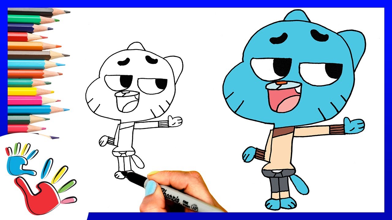 How To Draw Gumball Watterson From The Amazing World Of Gumball Youtube ...