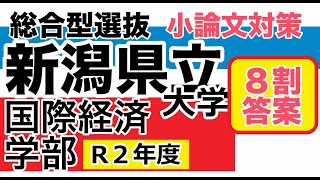 新潟県立大学国際経済学部【学校推薦型選抜の小論文対策】令和2年度入試過去問題解説