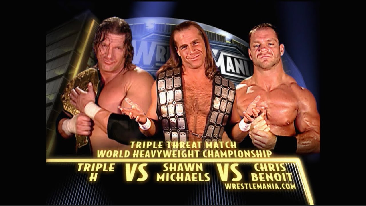 Story Of Triple H Vs. Shawn Michaels Vs. Chris Benoit | WrestleMania 20 ...