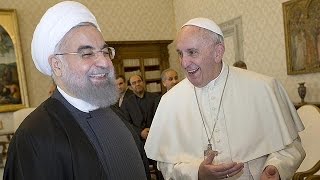الرئيس الايراني بالفاتيكان ولقاء تاريخي مع البابا فرنسيس