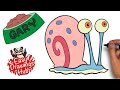How to draw Gary the Snail from SpongeBob SquarePants in 4 minutes