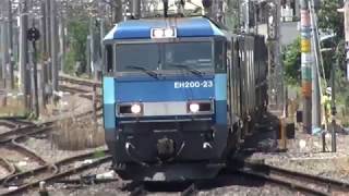 貨物列車の通過がかっこいい熊谷駅 Kumagaya station and Japanese freight train