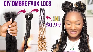 😱 ONLY $0.99!! 🔥 Diy OMBRE FAUX LOCS WITH STRAIGHT KANEKALON HAIR