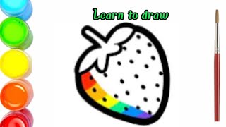 Menggambar stroberi untuk anak-anak | draw strawberries for kids | рисовать клубнику для детей