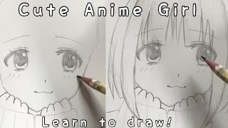 How to draw: “Cute” Anime Girl | step-by-step | easy tutorial for beginners