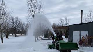 John Deere 1026R with snow blower