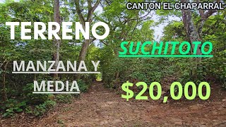 Venta de 1.5 manzanas de terreno a un súper precio $20,000 en Suchitoto.