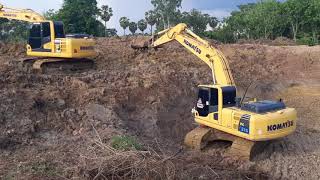 บักหลุยมักจก เจอ น้องบูมมักจก komatsu pc200-8mo vs pc130-10mo ขุดโคกหนองนา excavator EP.8406