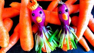 How to Make Two Little Ducks | Vegetable Carving Garnish | Party Food Art Decoration