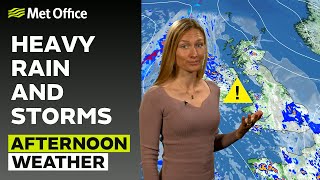21/05/24 – Storm and rain warnings in force – Afternoon Weather Forecast UK – Met Office Weather