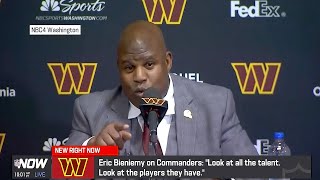 Eric Bieniemy introduced as Commanders OC