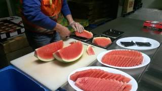 Slicing Watermelon for Platters at Raw N Ready