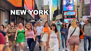 New York City Virtual Walking Tour - Times Square NYC 4K Walk, Hell's Kitchen & Garment District