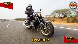 #100Motorcycles: Episode 2: Yamaha RX100 and Triumph Rocket III