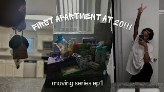 moving series ep1: MY FIRST APARTMENT AT 20! getting my keys, empty tour \u0026 deep clean | Semaj Lesley