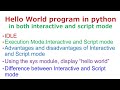 Hello World in python | Interactive mode and Script mode | Interactive mode Vs Script mode | CBSE #5