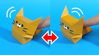 遊べる折り紙「テクテクにゃんこ」Origami Toy \