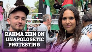 Rahma Zein speaks to MEE at the London Nakba commemoration March