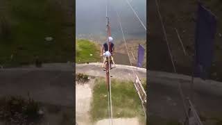 Mother and Son fast lane skybike adventure #shorts #zipline #skybike